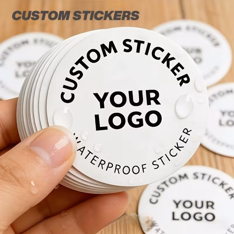 Custom waterproof logo stickers